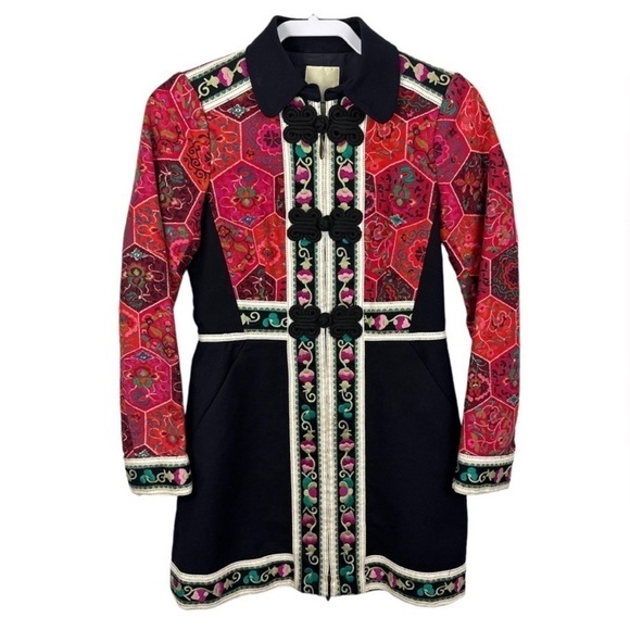 Anthropology Elevenses Satsuma Embroidered Coat Rare - Picture 3 of 15